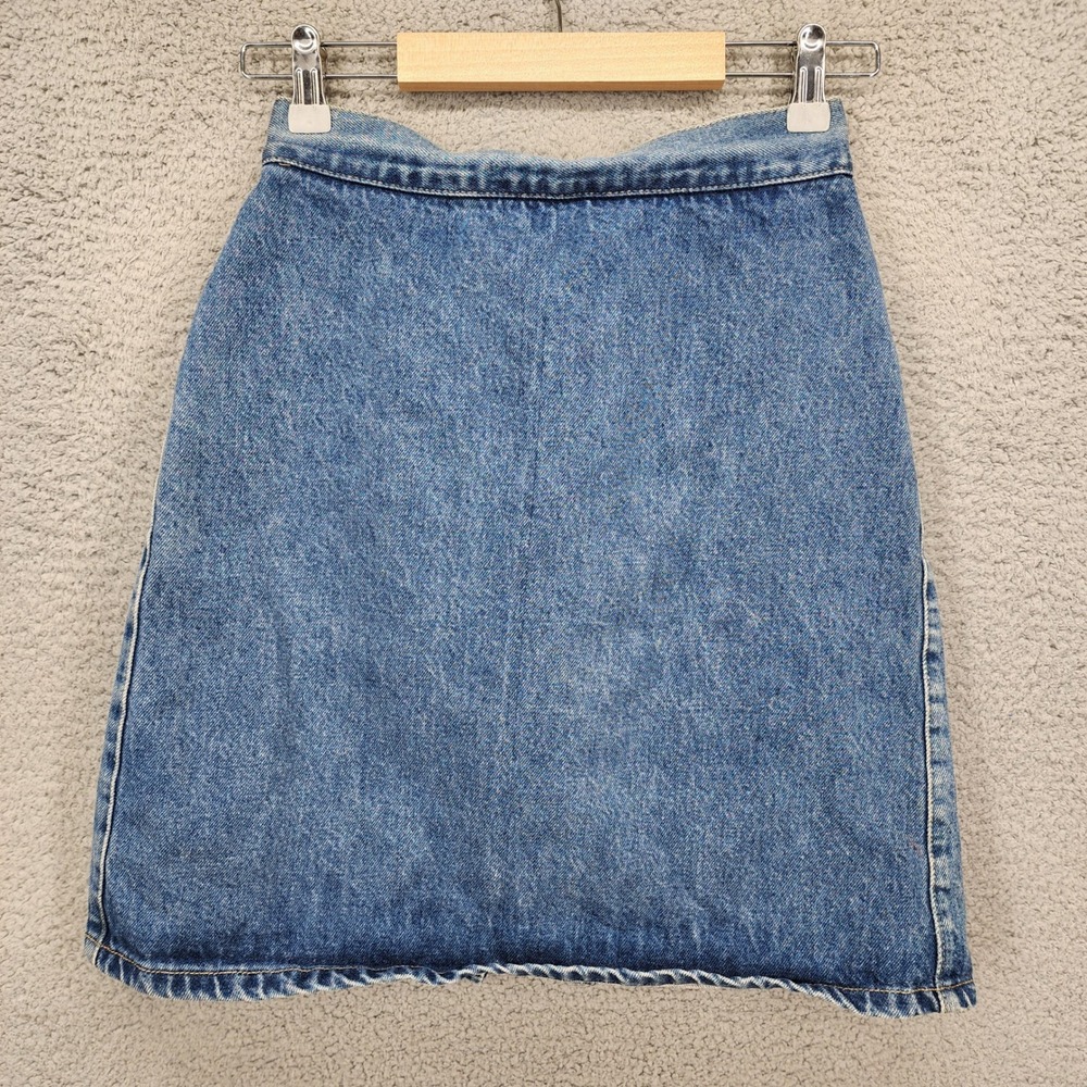 Vintage Bongo Gene Montesano High Waisted Denim Skirt Blue Size 7 USA